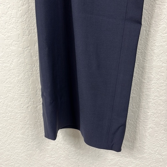 Armani Collezione Silk Wool Stretch Flat Front Side Zip Trousers - Picture 3 of 9